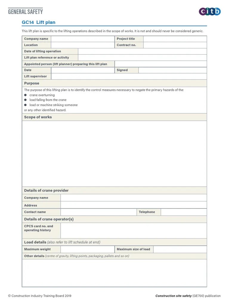 Method Statement & Lift Plan PDF