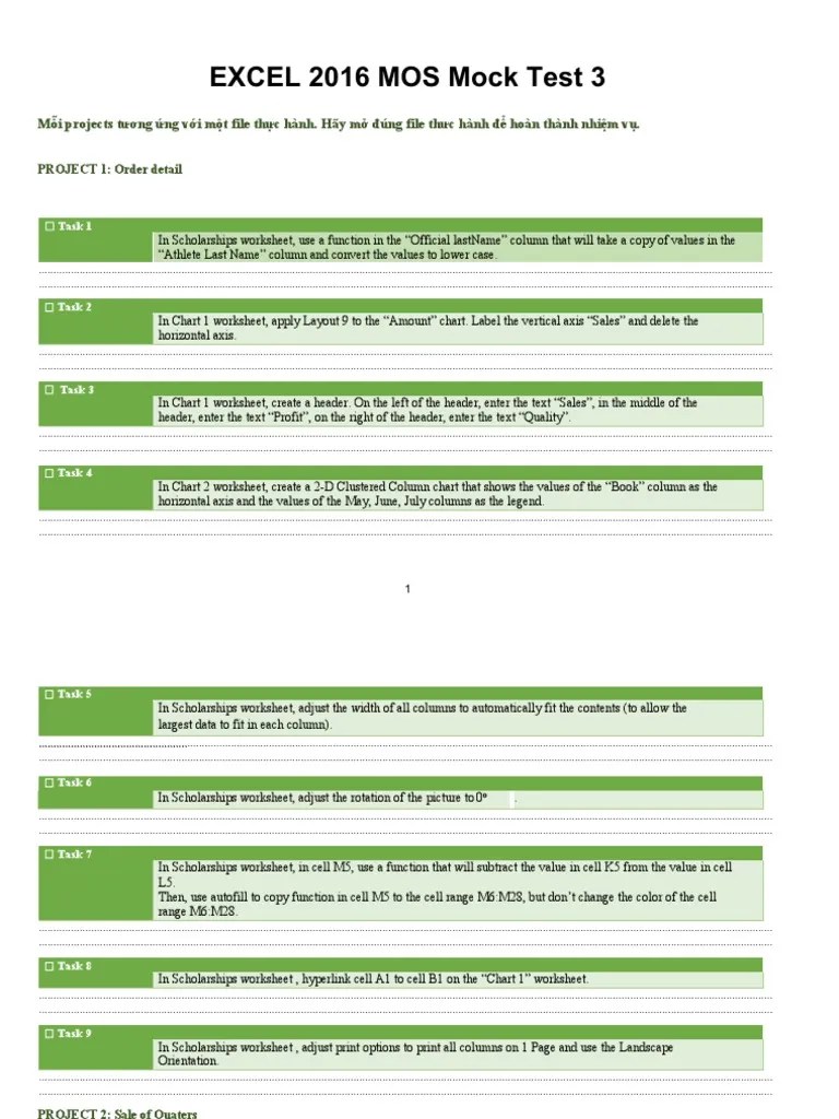Excel Mock Test 3 Download Free PDF Worksheet Microsoft Excel