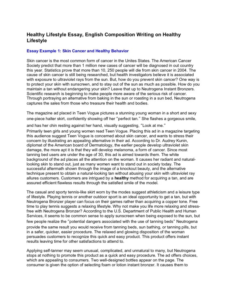 Article About Healthy Lifestyle Essay There Are Many Ways That One Can