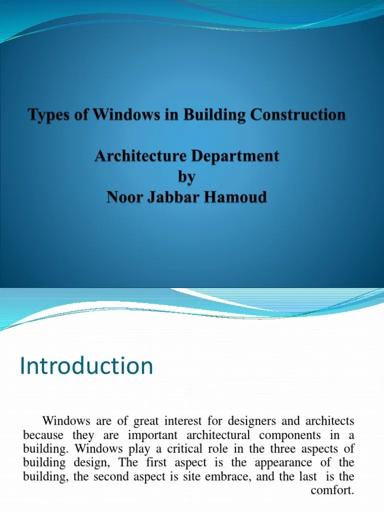 Types of Windows. Architecture PDF Window Glass Art