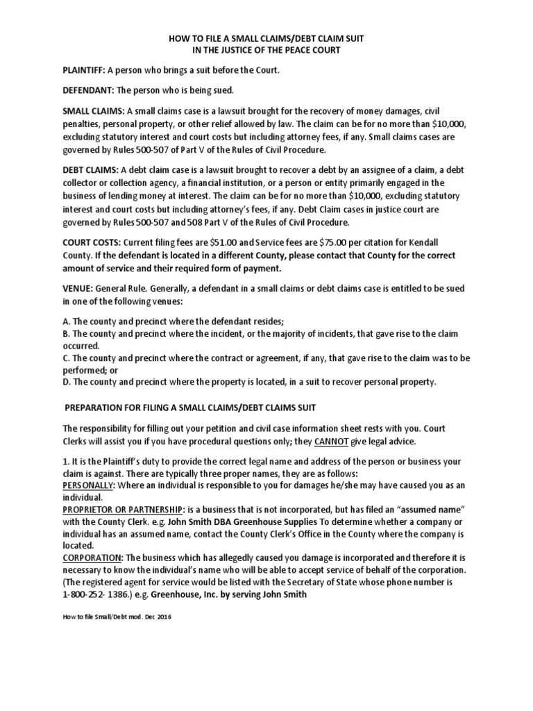 Instructions For A Civil Suit. PDF Lawsuit Judgment (Law)