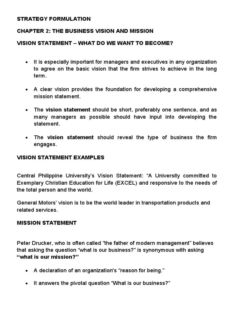 Developing an Effective Vision and Mission Guidance on Crafting