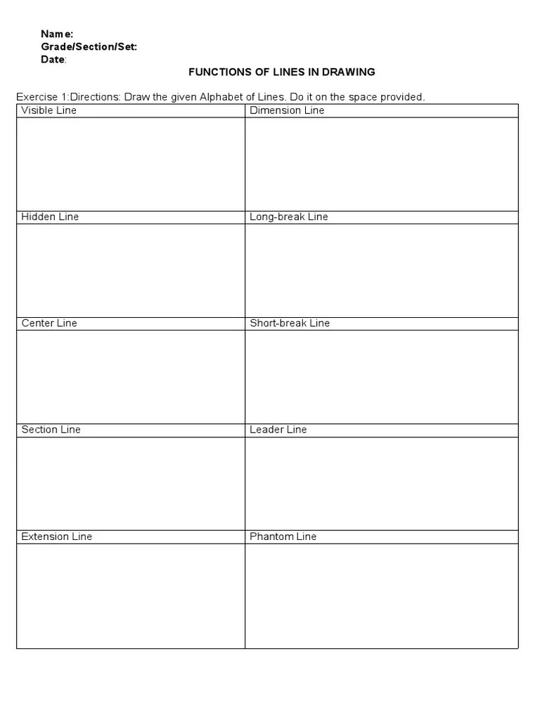 The Many Uses of Lines in Technical Drawing A Guide to Common Line