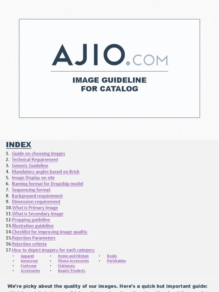 AJIO Image Guidelines PDF File Format Zip (File Format)