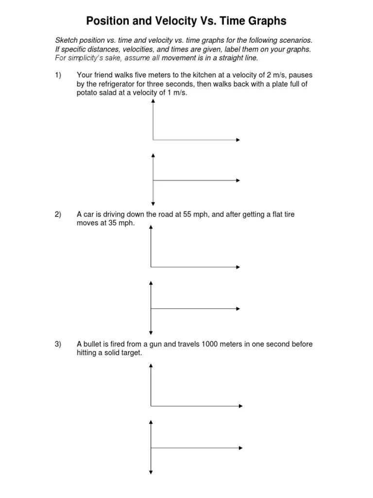 Position and Velocity Graphs for Motion Scenarios PDF