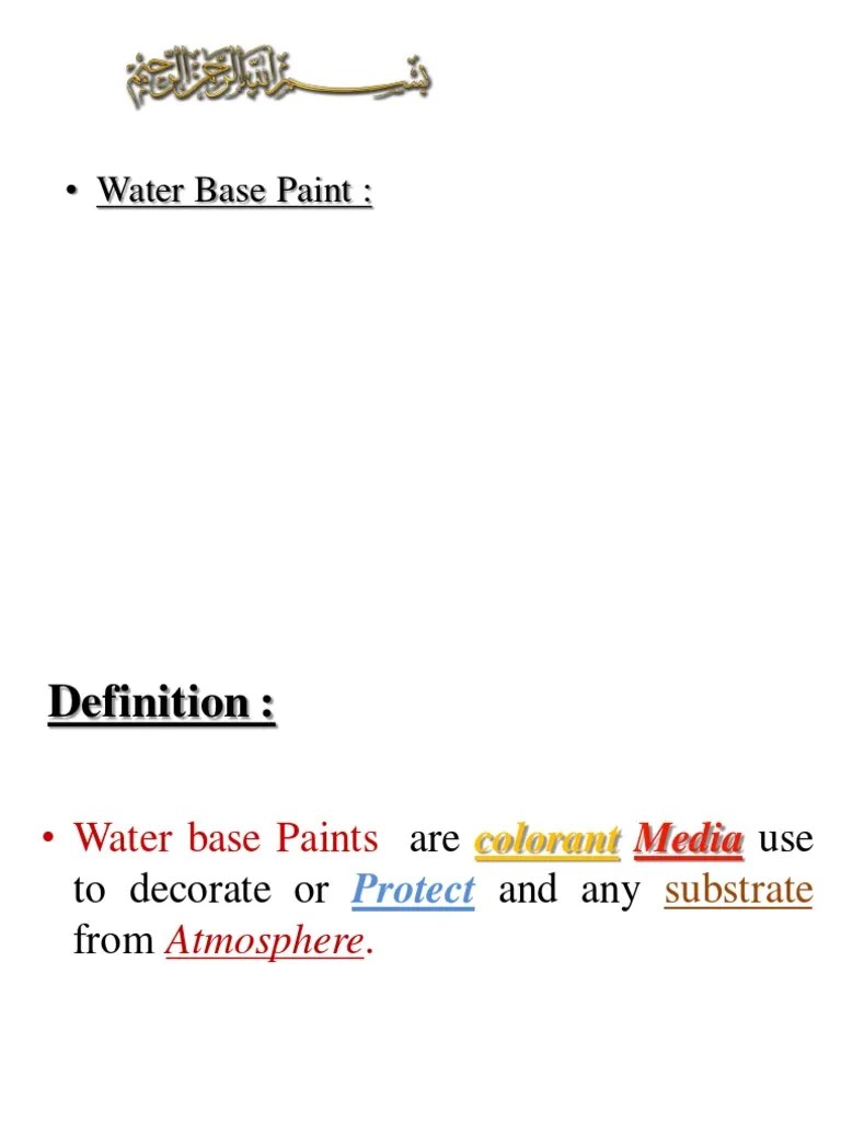 Water Base Paint PDF Paint Materials