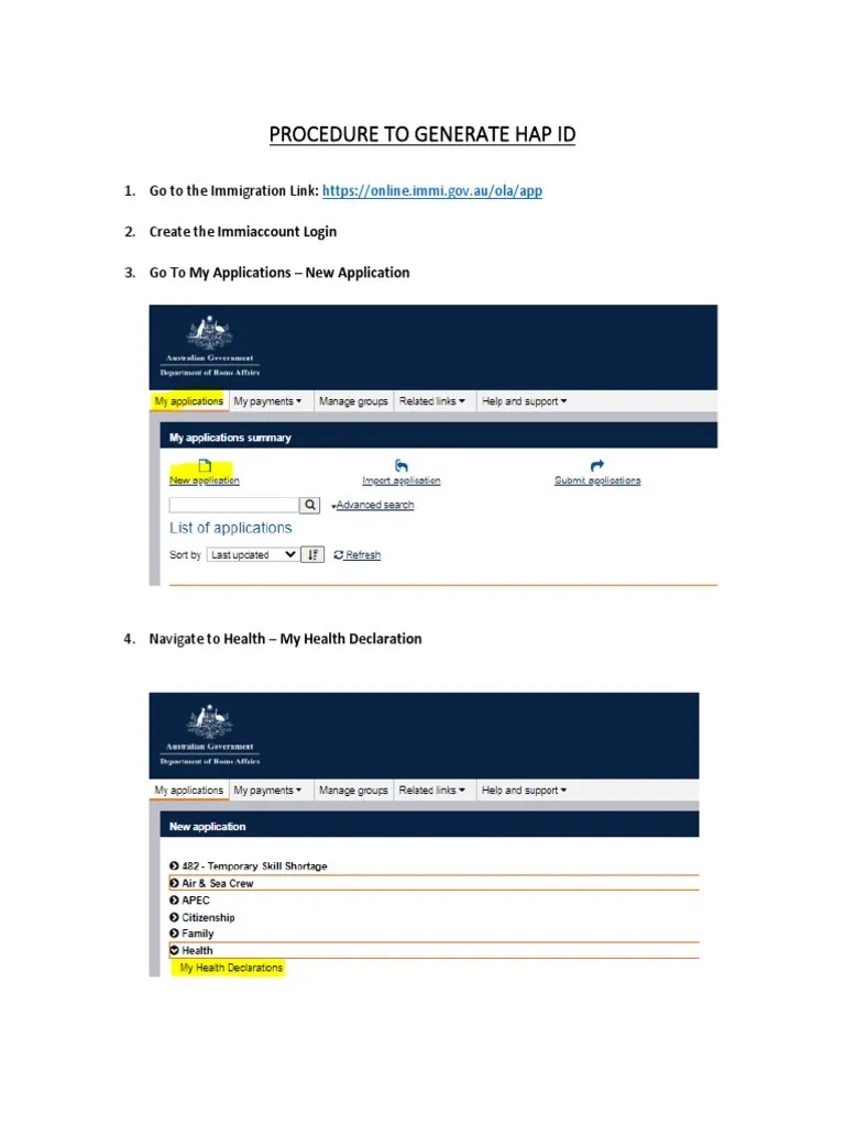 How To Generate HAP ID PDF