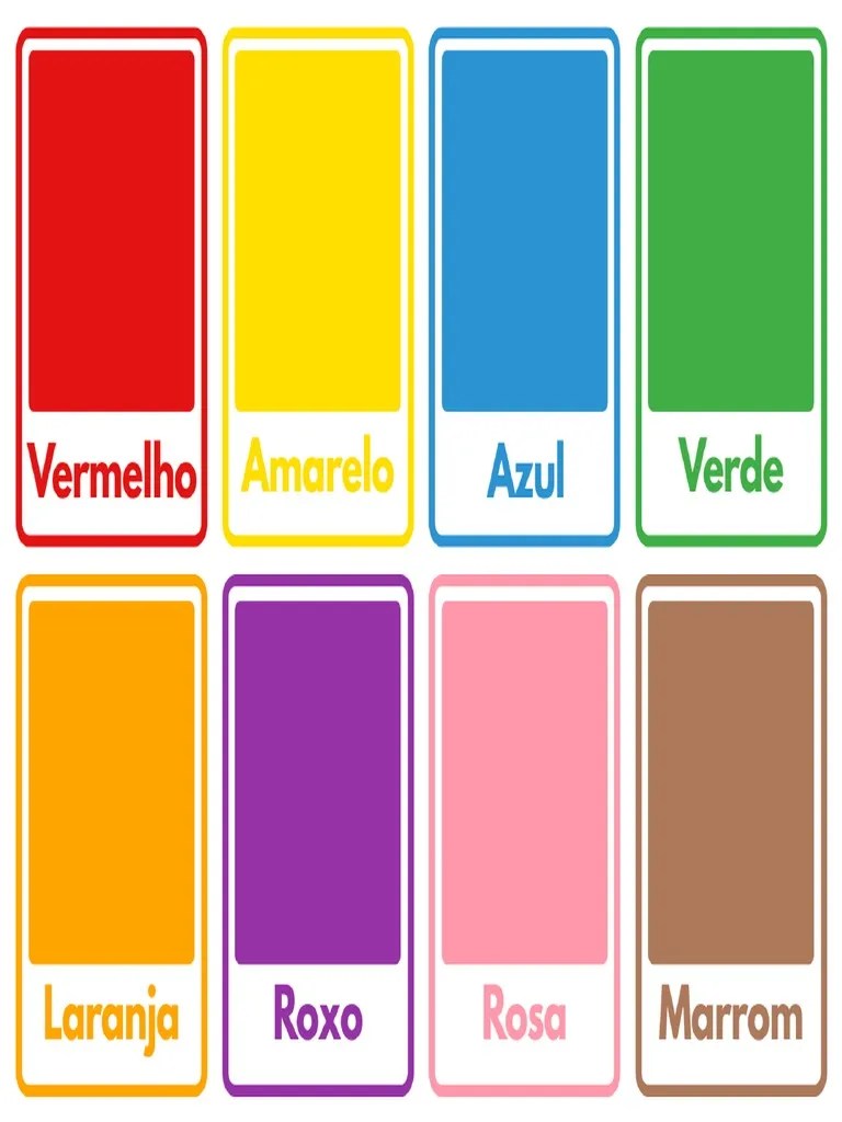 Flashcards Cores em Inglês PDF