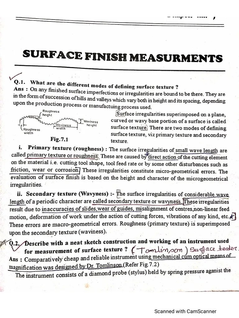 Surface Finish Measurement PDF