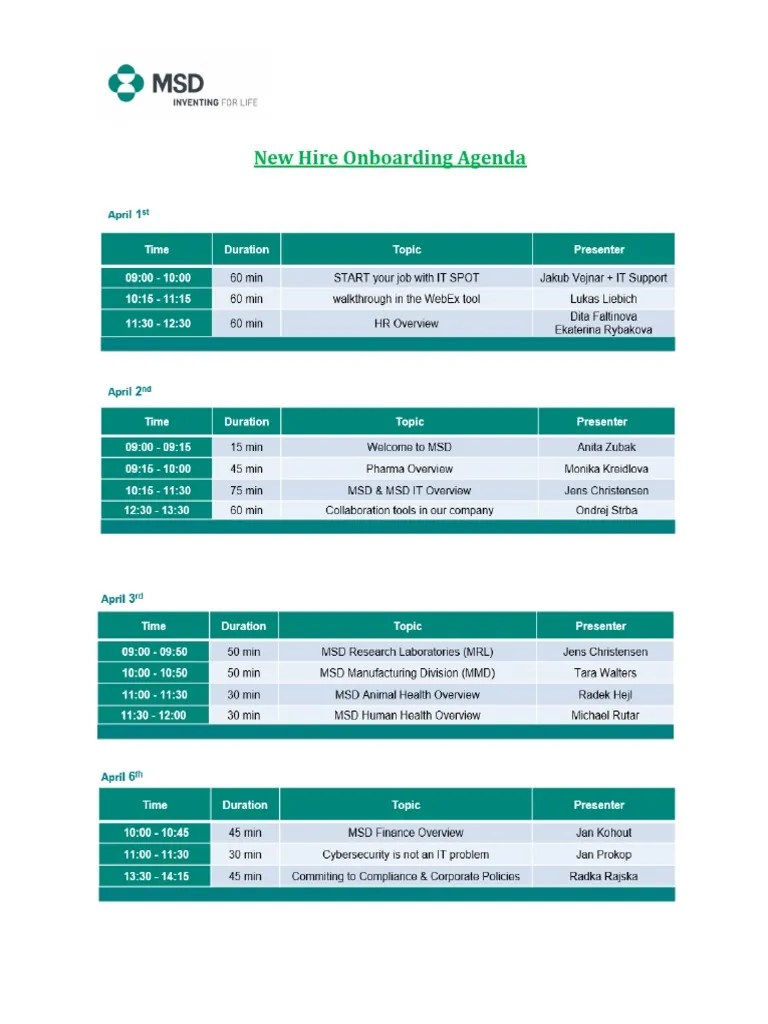 Induction Schedule April 2020 PDF