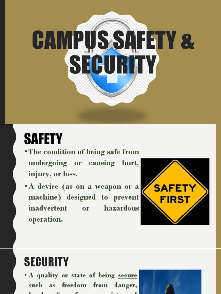 CAMPUS SAFETY and SECURITY PDF Securities Emergency Management
