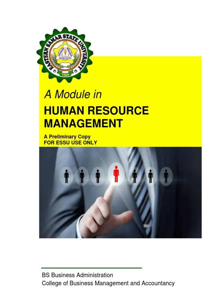 Module in Human Resource Management PDF Human Resource Management