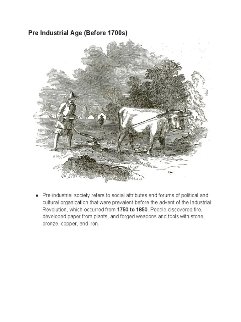 Pre Industrial Age Content | PDF