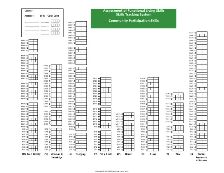 Afls Grid Community Participation Skill PDF