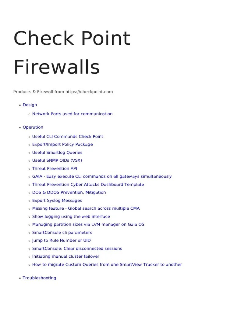 A Comprehensive Guide to Useful Check Point Firewall Commands