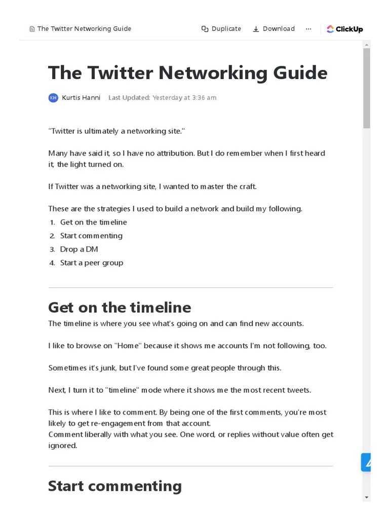 The Twitter Networking Guide PDF