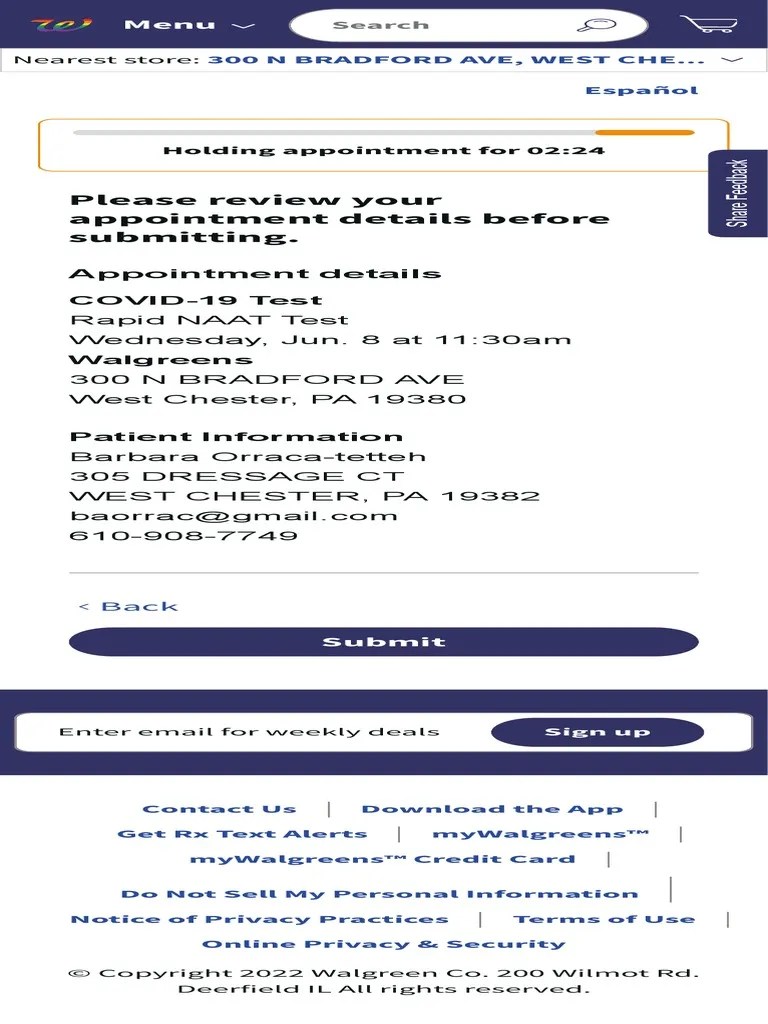 Request COVID19 Test Walgreens PDF