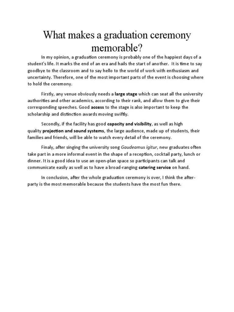 What Makes A Graduation Ceremony Memorable PDF
