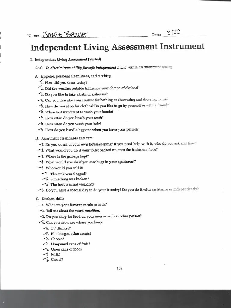 Independent Living Assessment PDF