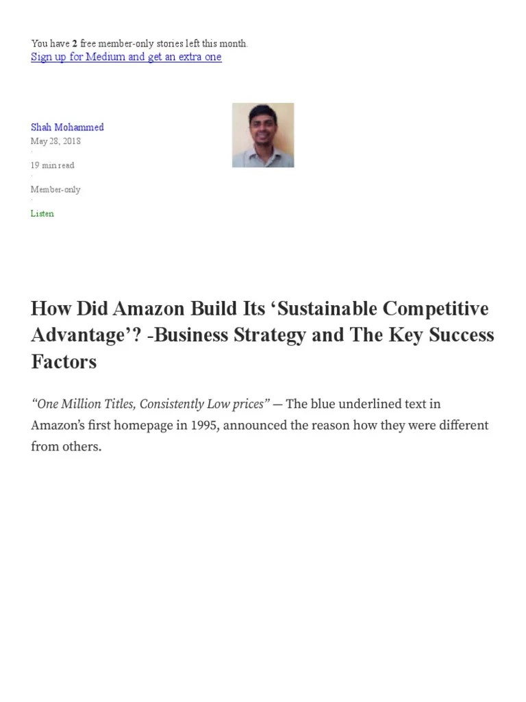 AMAZON Competitive Advantage PDF E Commerce Sales