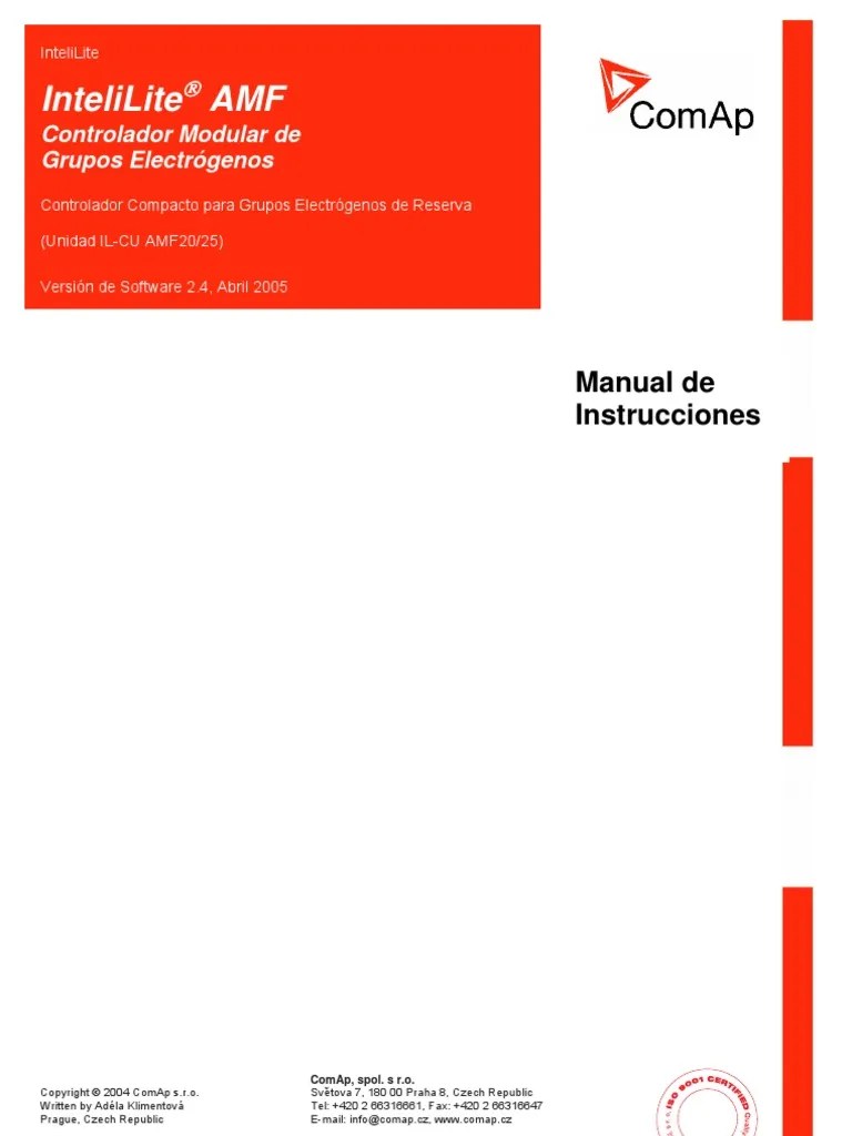 Inteli Lite Amf 20 25 Manual | PDF | Corriente eléctrica | Resistencia