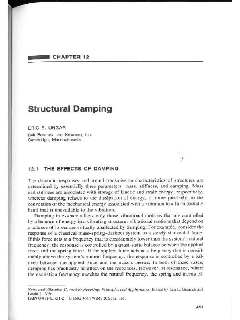 Noise and Vibration Control Engineering Wiley 1992 Ch12 Structural Damping PDF