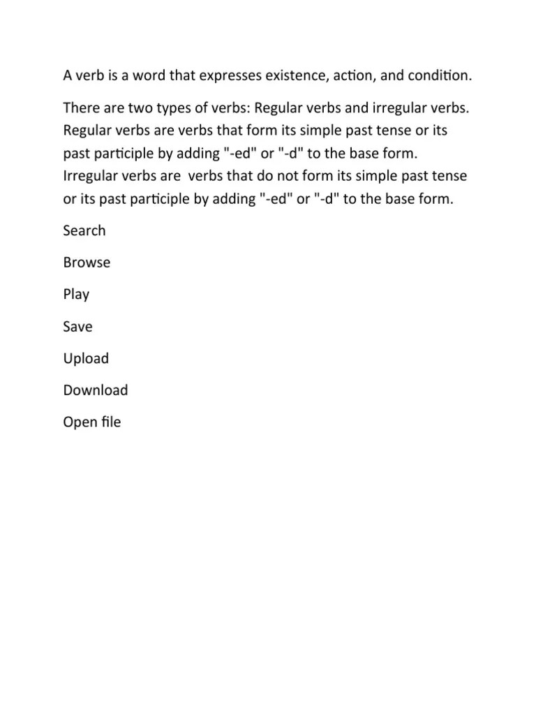 A Verb Is A Word That Expresses Existence PDF