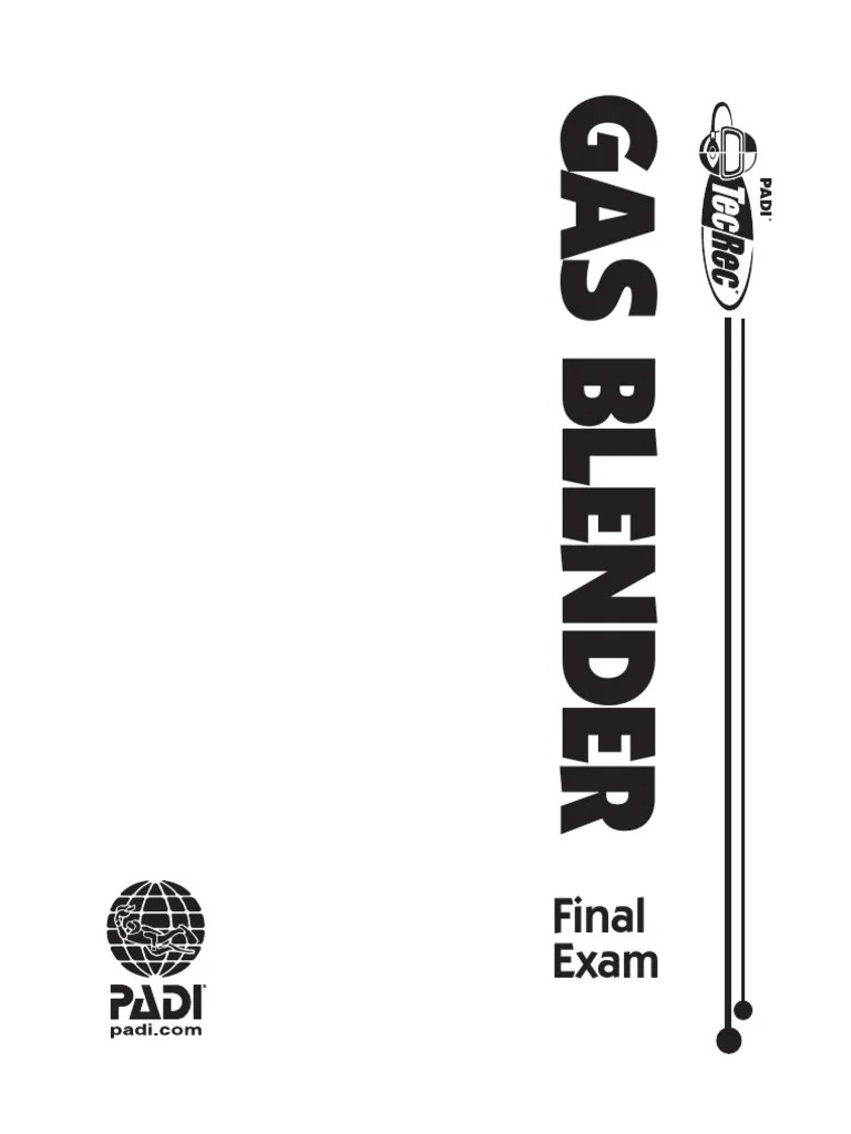 Gas Blender Final Exam PDF Scuba Diving Process Engineering