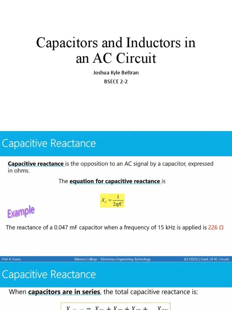 Capacitors and Inductors in An AC Circuit PDF
