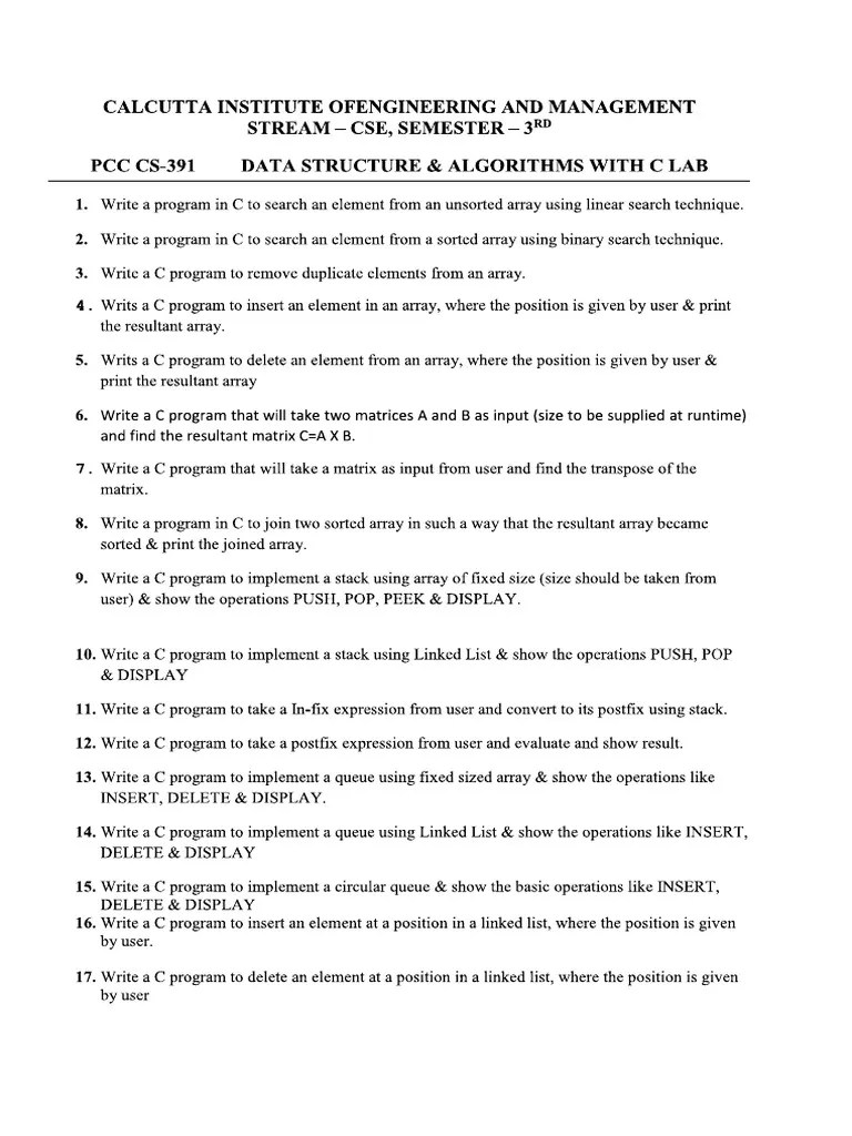 DSA Lab List Original PDF