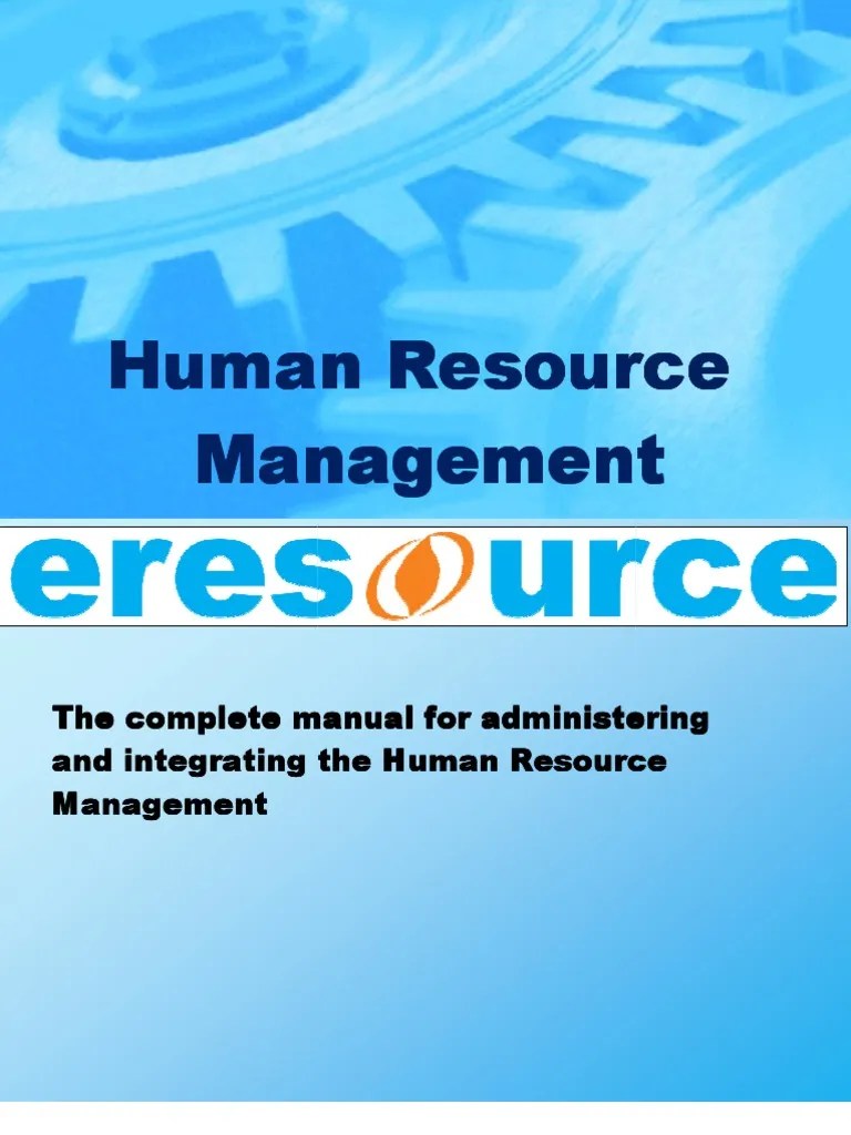 Human Resource Management in Eresource Erp Human Resource Management