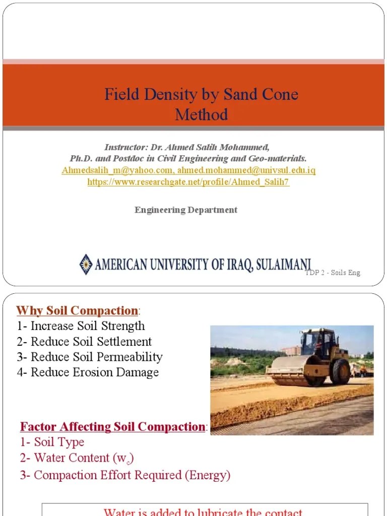 A Guide to Soil Compaction Fundamentals and the Sand Cone Field Density