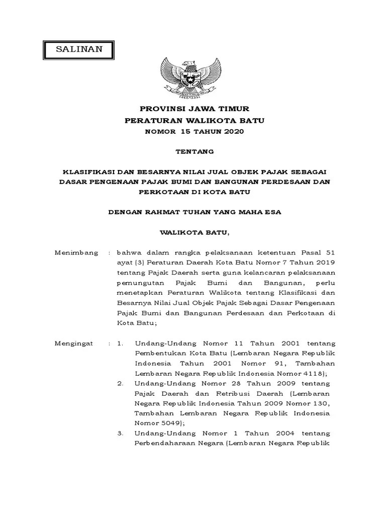Klasifikasi Dan Besarnya Nilai Jual Objek Pajak PDF