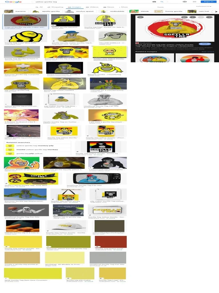 Yellow Gorilla Tag Google Search PDF