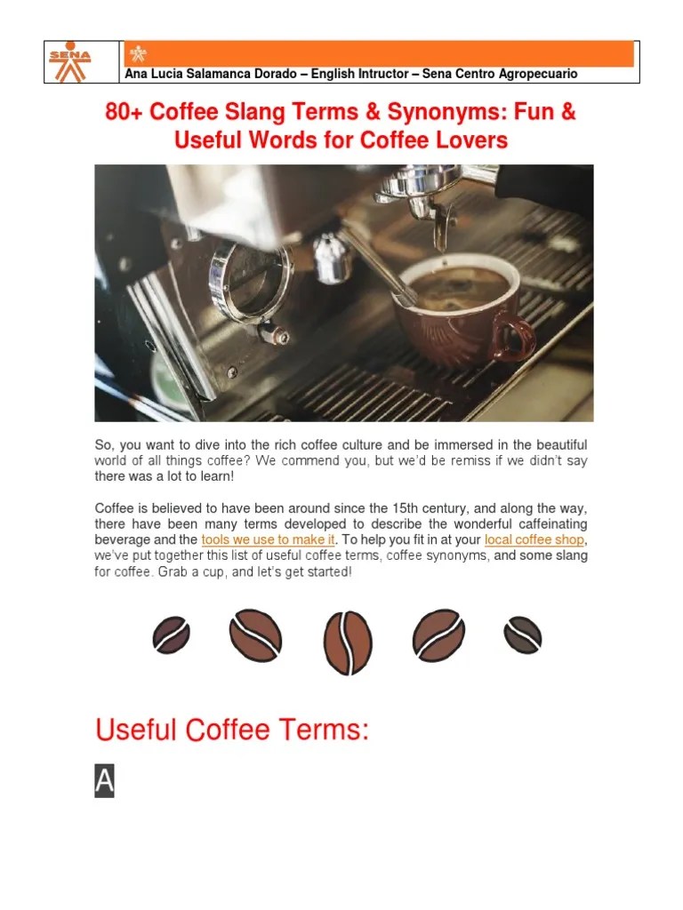 Exploring the Rich Vocabulary of Coffee A Comprehensive List of Coffee
