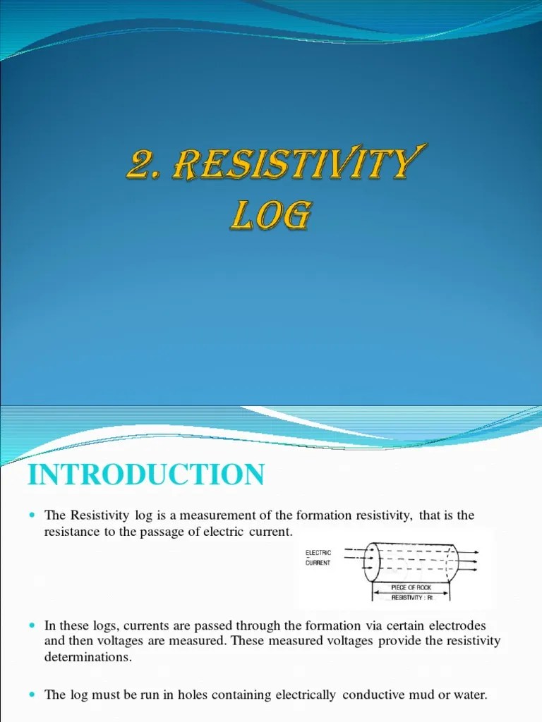 Resistivity Log PDF Electrical Resistivity And Conductivity