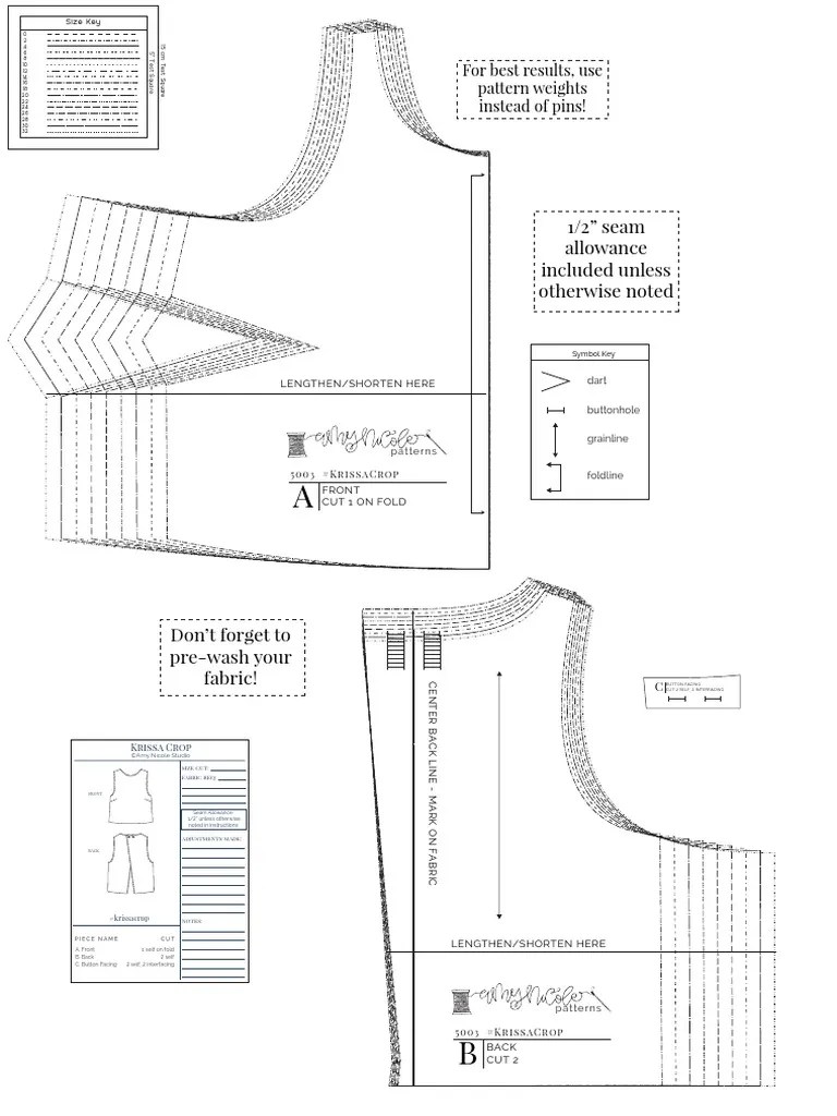 1632 D CUP Krissa Crop A0 PDF Sewing Clothing