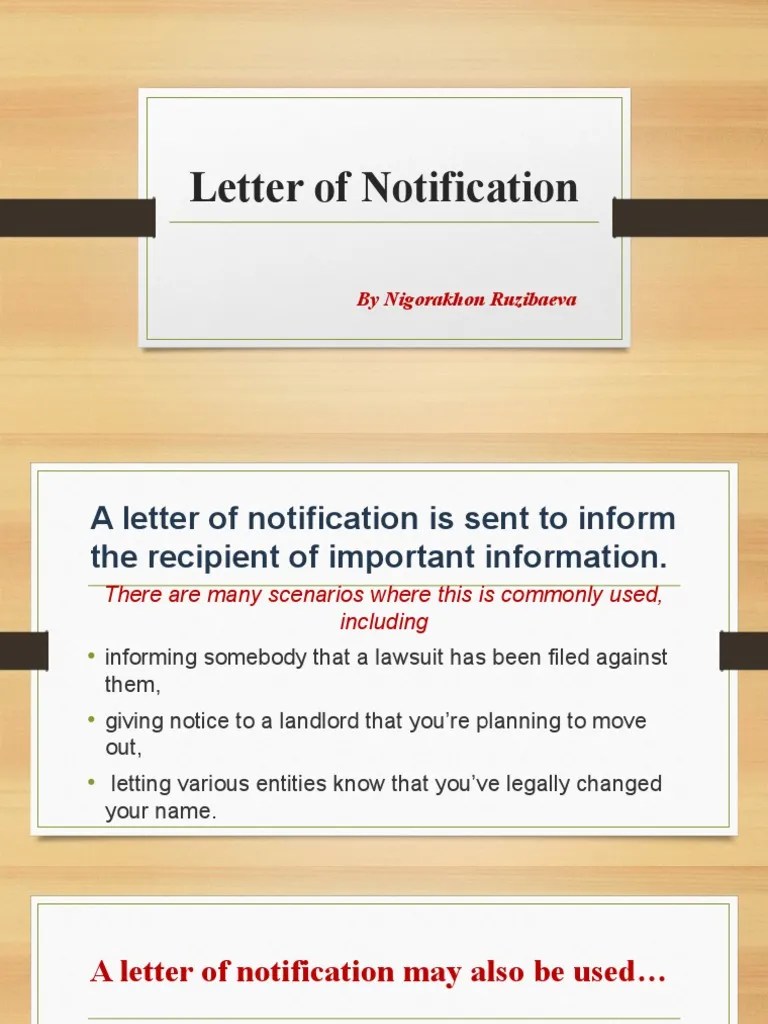 Letter of Notification PDF Justice Crime & Violence