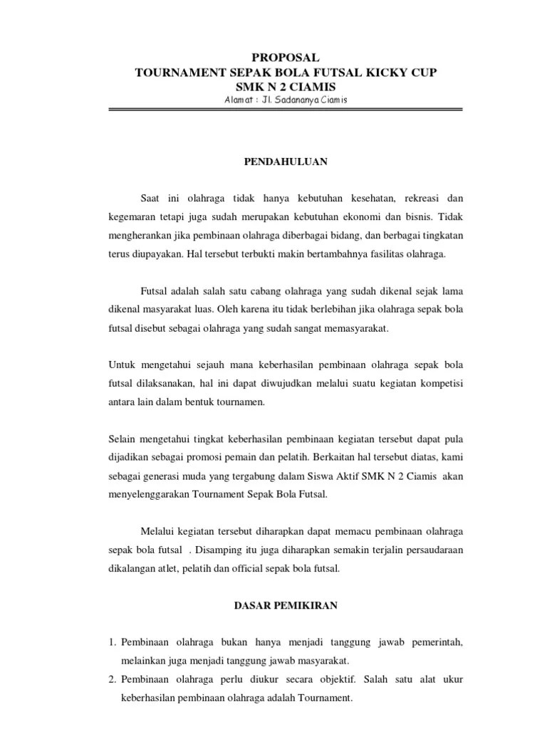 Contoh Proposal Kegiatan Olahraga Aneka Macam Contoh