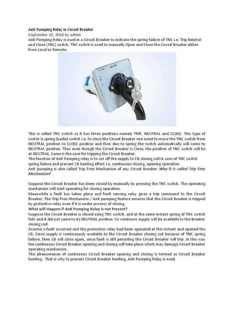 Anti Pumping Relay in Circuit Breaker PDF