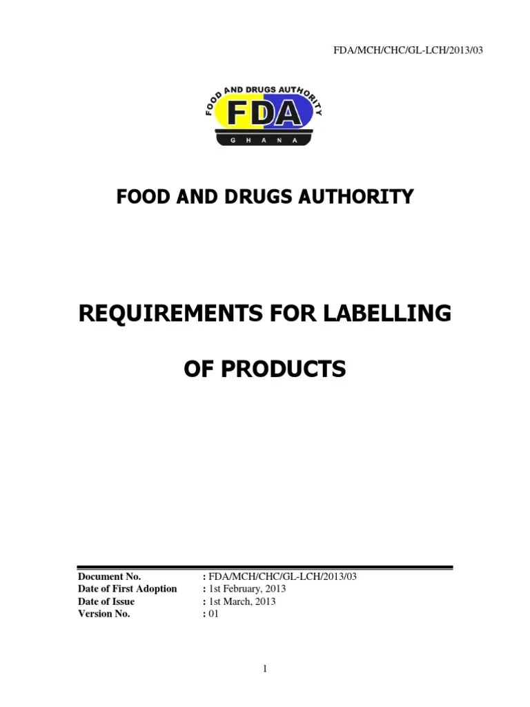 Labelling Requirements PDF Food And Drug Administration Cosmetics