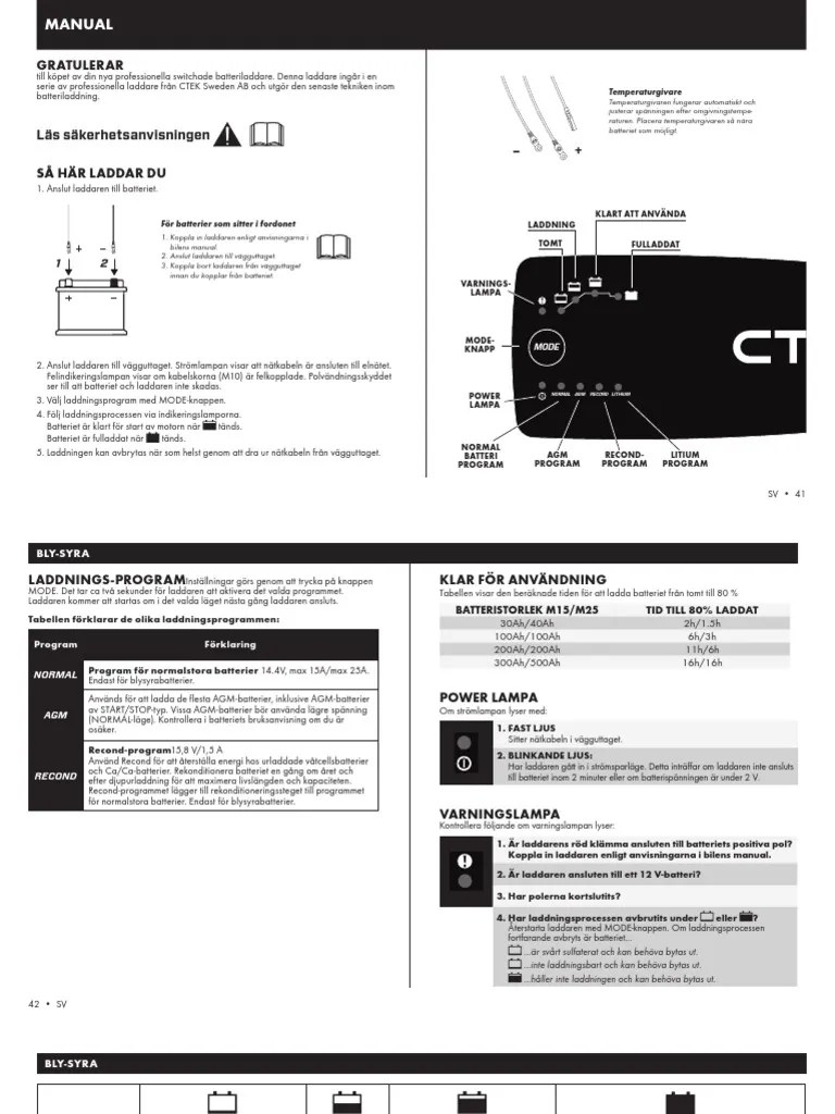 CTEK M25 Manual Low SE SV PDF