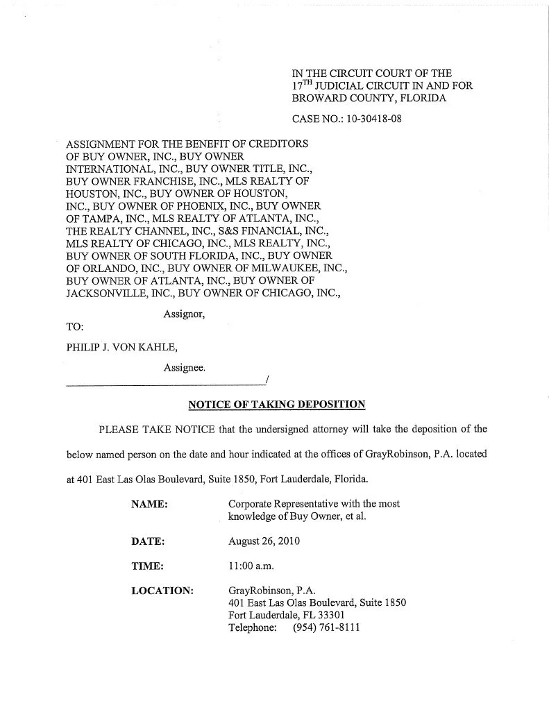 NoticeNotice of Taking Deposition PDF