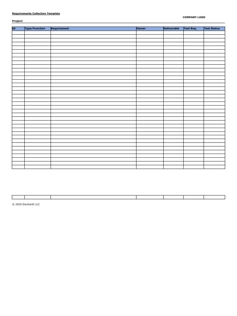 Requirements Template PDF