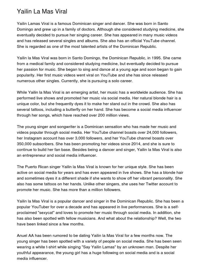 Yailin La Mas Viralgrrpb PDF Dominican Republic Social Media