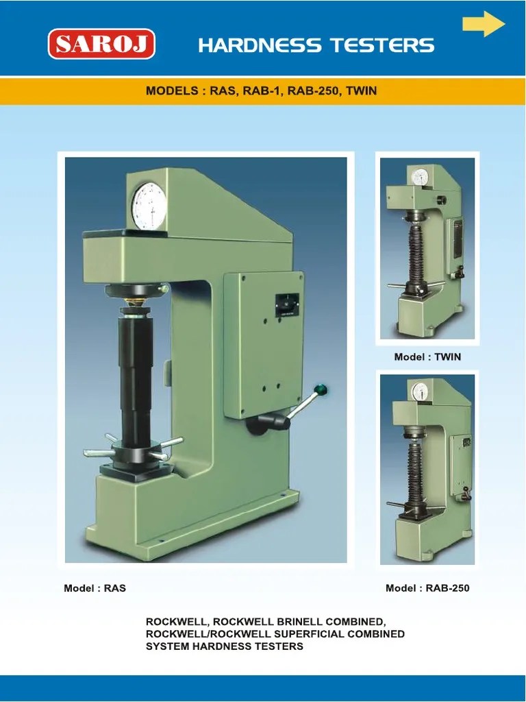 Saroj Make Rockwell Hardness Testing Machine PDF
