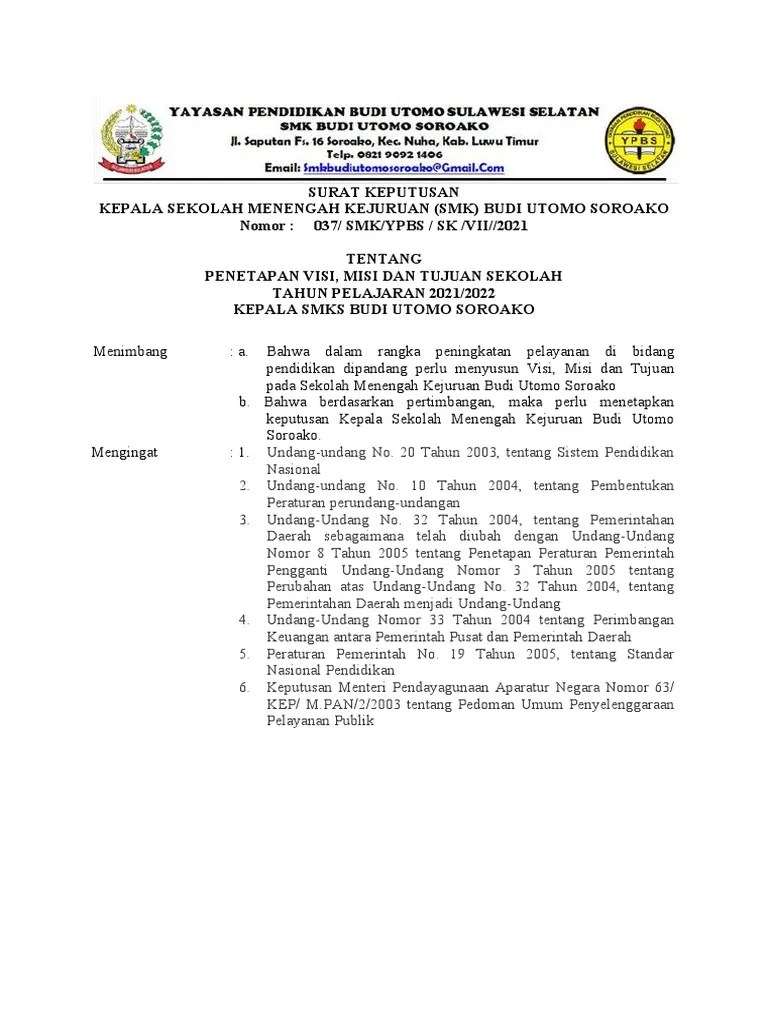 Visi Misi SMK Budi Utomo 2021 PDF