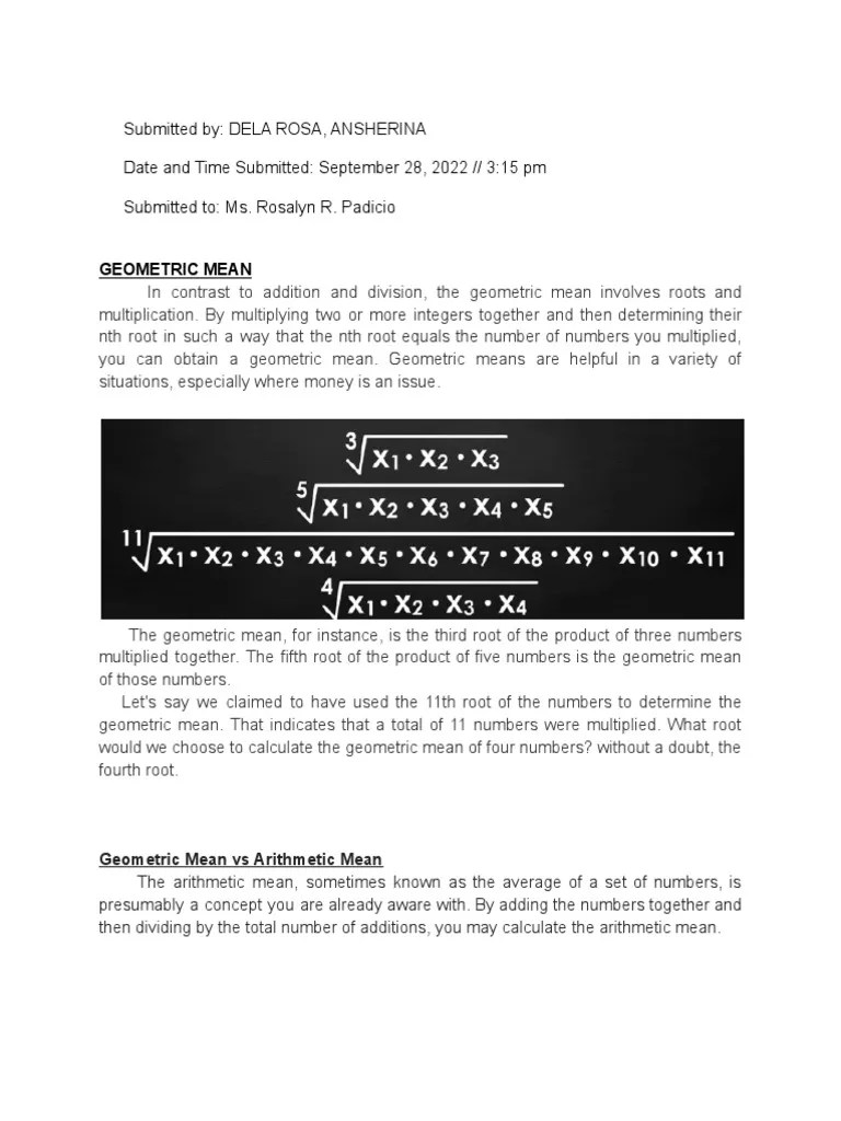 GEOMETRIC PDF Mean Multiplication