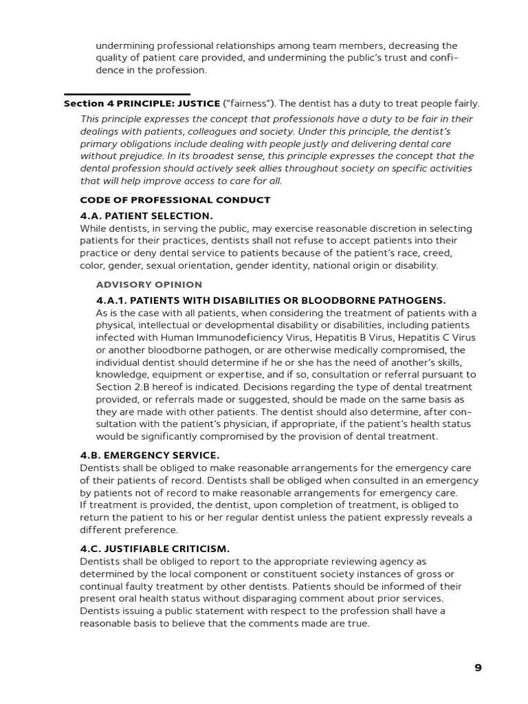 TBL Case 6 ADA Code of Ethics 2020 PDF Dentistry Dentist