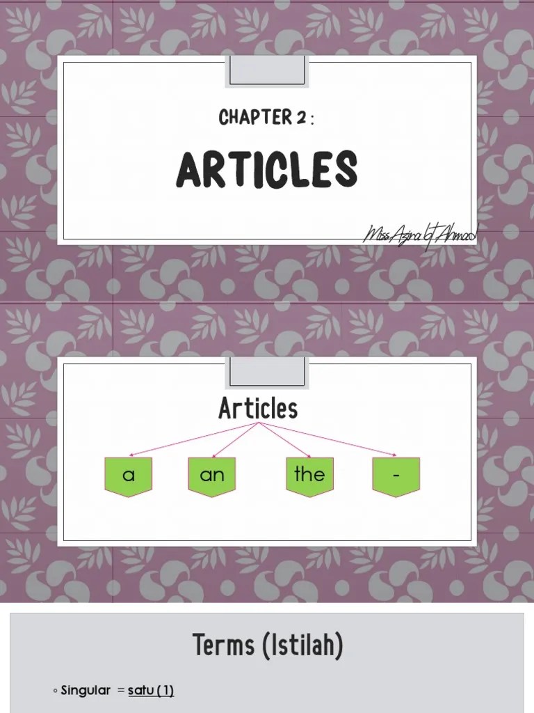 Chapter 2 Articles PDF Noun Lunch